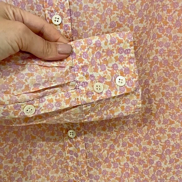 EUC The Perfect Shirt by J Crew 100% Cotton Floral Print Button Down Shirt - Picture 4 of 6